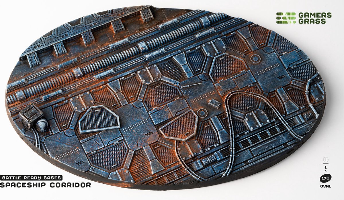 Spaceship Corridor Bases Pre-Painted (1x 170mm Oval)